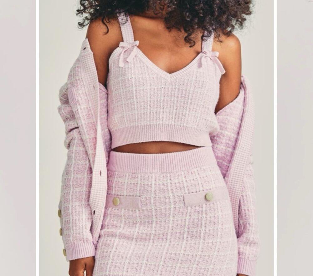 LoveShackFancy LOVESHACK Callington Tweed Skirt Pink Winds S Small Chanel Vibes
